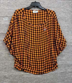 Oklahoma State Cowboys Shirt Womens XL Orange NCAA Football Emerson Street Plaid